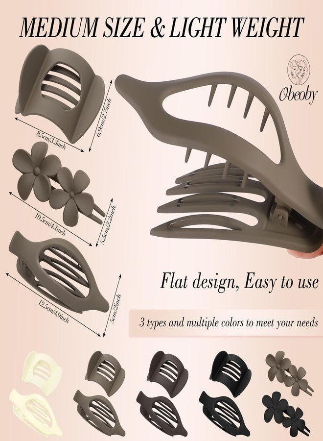 Obeoby 10 Pcs Flat Hair Clips for Women, 3 Styles French Flat Claw Clips for Thin Thick Hair, Medium Duckbill No Slip Hair Accessories Barrettes Girls - Image 2